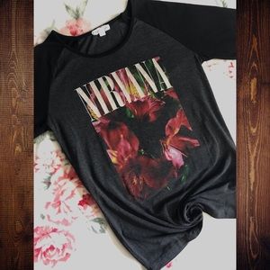 NIRVANA 3/4 Sleeve Baseball Style Shirt from Warehouse One